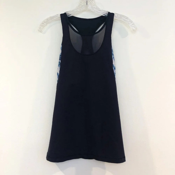 Lululemon Blue Printed Strappy Racerback Tank 4 - Picture 4 of 7